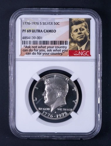 1976-S Silver Kennedy Half Dollar Proof NGC PF69 Ultra Cameo BB001