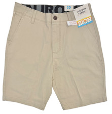 IRON CO Men's Stretch Shorts SIZE 30 Flex Waist Flat Front SAND DUNE New Tag