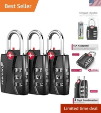 TSA Approved 3-Digit Combination Locks – 3-Pack for Ultimate Luggage Security
