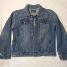 The Childrens Place Boys Medium Wash Denim Trucker Jacket Size L 10/12 Cotton