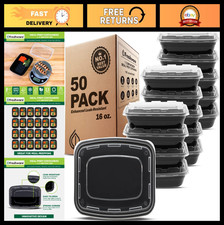 50 Pack Meal Prep Containers - 1 Compartment Food Storage, BPA Free, Stackable,