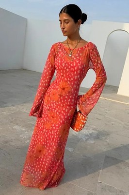 Never Fully Dressed Coral Deer Poppy Aria Dress - Sommer Hochzeitsgast