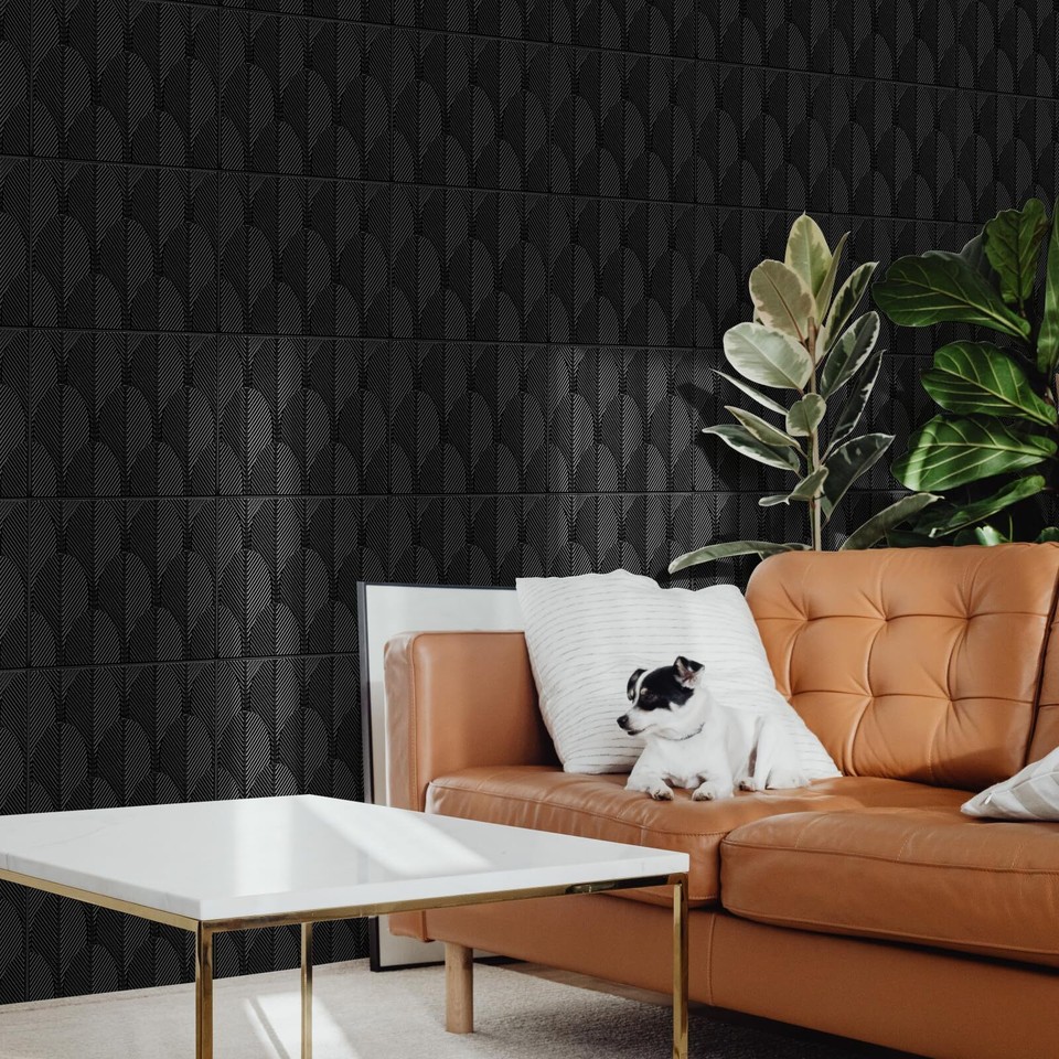 STICKGOO 33 Pack Black 3D Wall Panels PVC 3D Wall Panels Decorative PVC