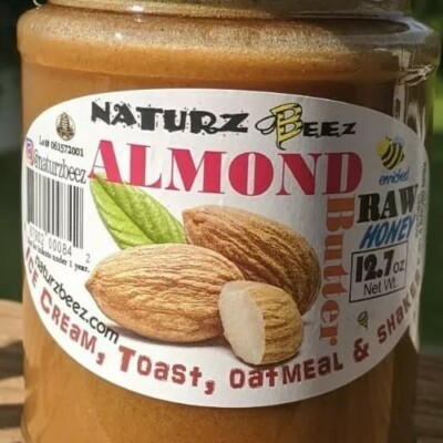RAW HONEY w/ ALMOND BUTTER 12.7oz / 360g YUMMY!!!