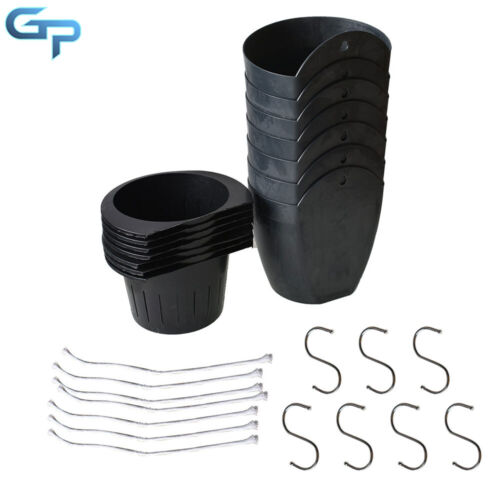 7 Pack Wall Hanging Self-Watering Plastic Plant Flower Pots For Garden Balcony