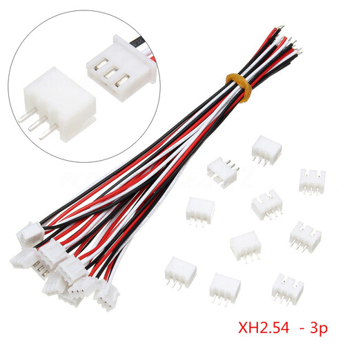 10 Sets JST XH2.54mm Wire Cable Connector 3 Pin Male Female Plug