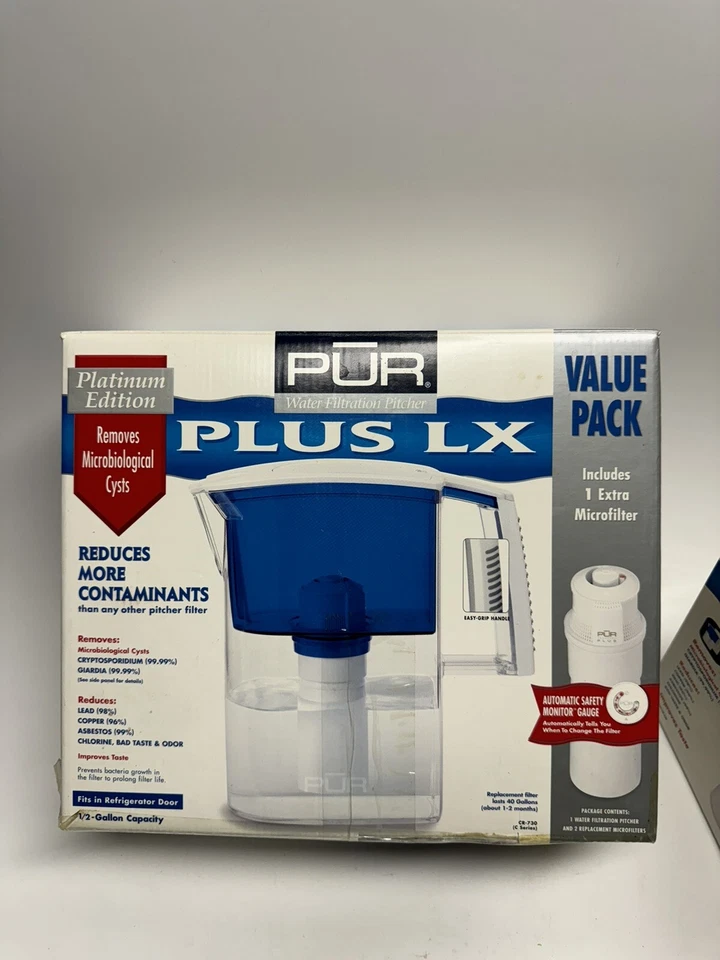Pur Plus LX Water Filtration Pitcher Platinum Edition + 4 Pack of Microfilters - Image 2 of 4