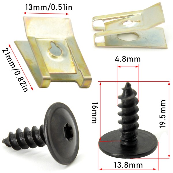 20PCS Nuevos Tornillos y Tuercas Metálicas para Protector de Guardabarros para KIA (Para: Kia Sonet) 2