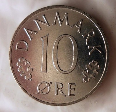 1976 DENMARK 10 ORE - UNC - From Dansk Bank Mint Roll - BARGAIN BIN #BBB