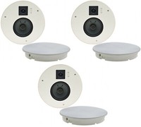 3 Einbaulautsprecher Decken Lautsprecher Rund Weiß 2-Wege Ø 25,5Cm 120 W 22172