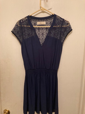 Abercrombie & Fitch Lace Top Dress Dark Blue Size S | eBay Abercrombie & Fitch Lace Top Dress Dark Blue Size S | eBay