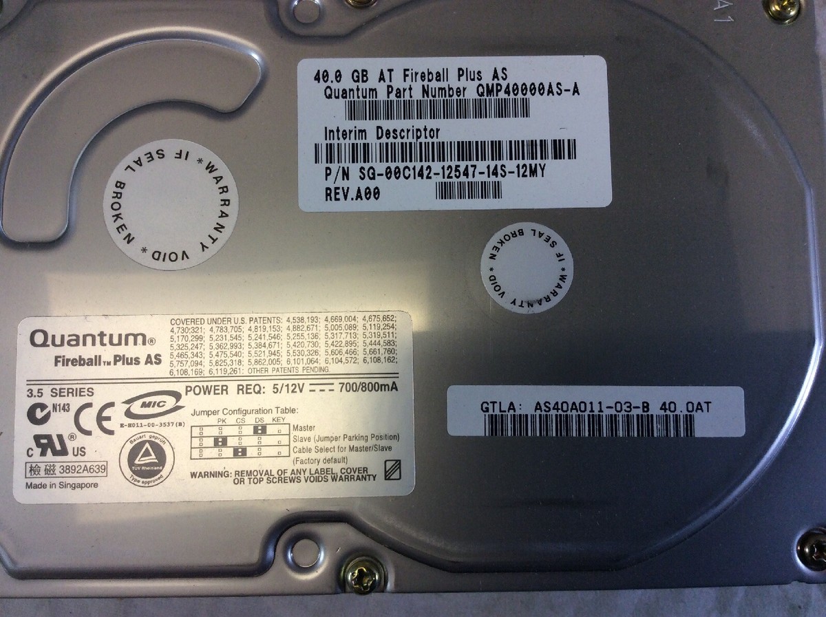 ini シリアル Quantum Fireball Plus AS 40GB Internal 7200RPM 3.5