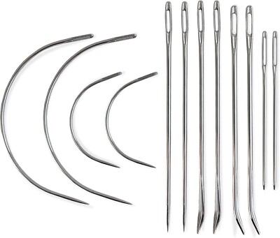''Heavy Duty Hand Sewing Needles Set - 12 Needles for Upholstery, Leather, Carpet