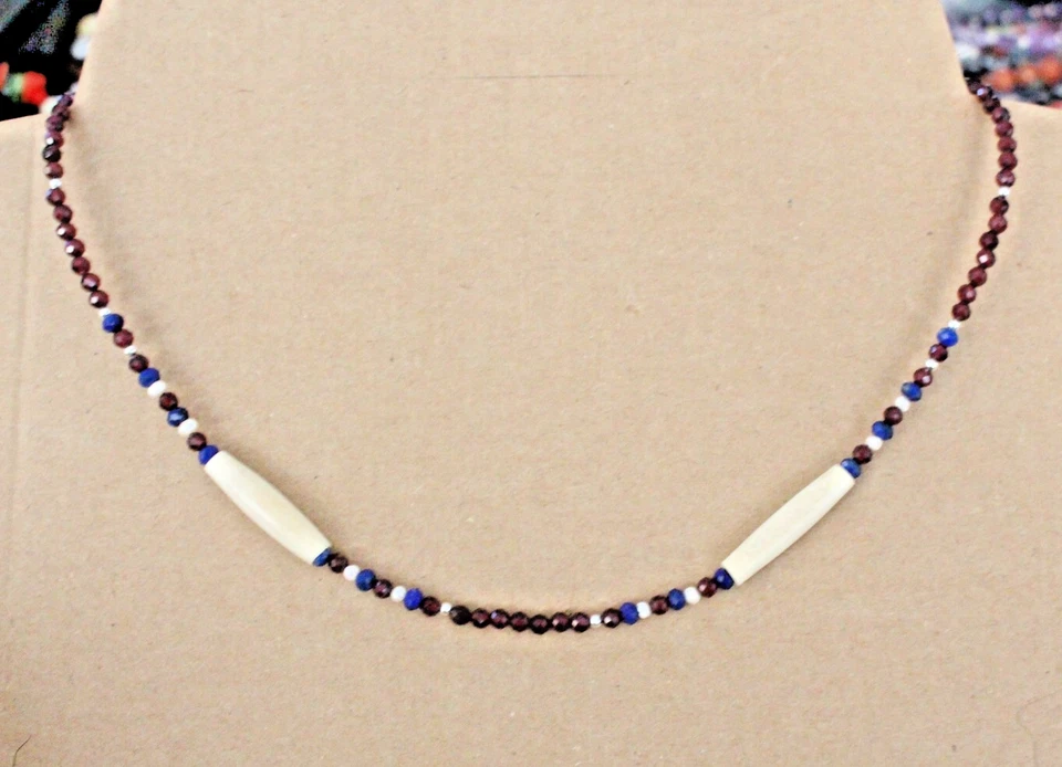 50 cm Facettiert  Granat  Edelstein  kette, Süßwasserperle, Orient  ( BIR-19 *) - Bild 2 von 3