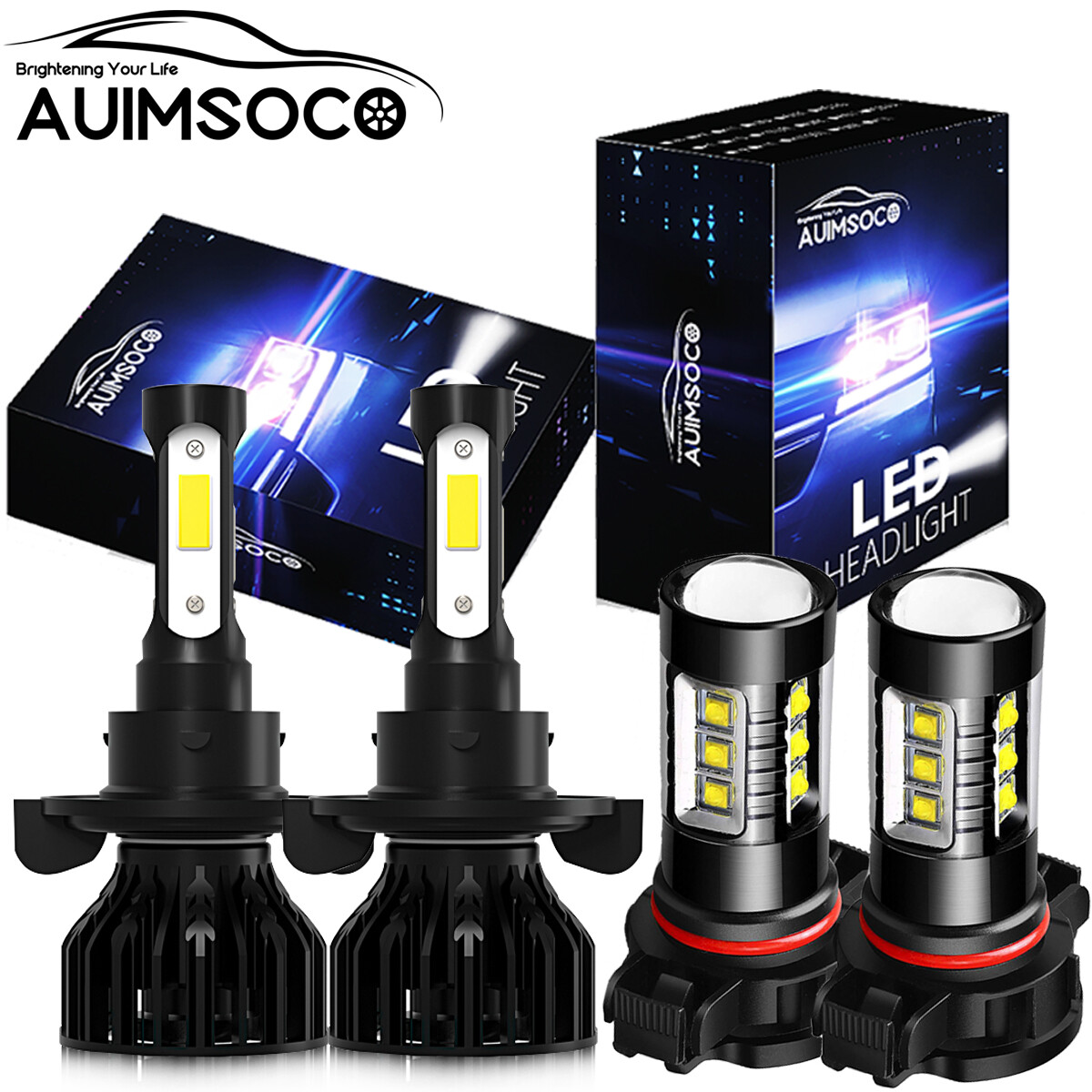 For Ford Escape 2008-2012 4x 6000K LED Headlights+Fog Light Bulbs