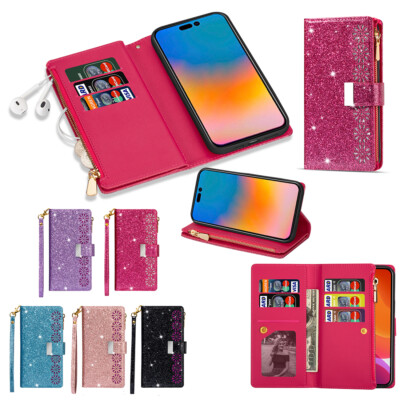 Reißverschluss Leder Geldbörse Etui für Xiaomi 12 12X 12S 12T 13 Pro Lite Ultra