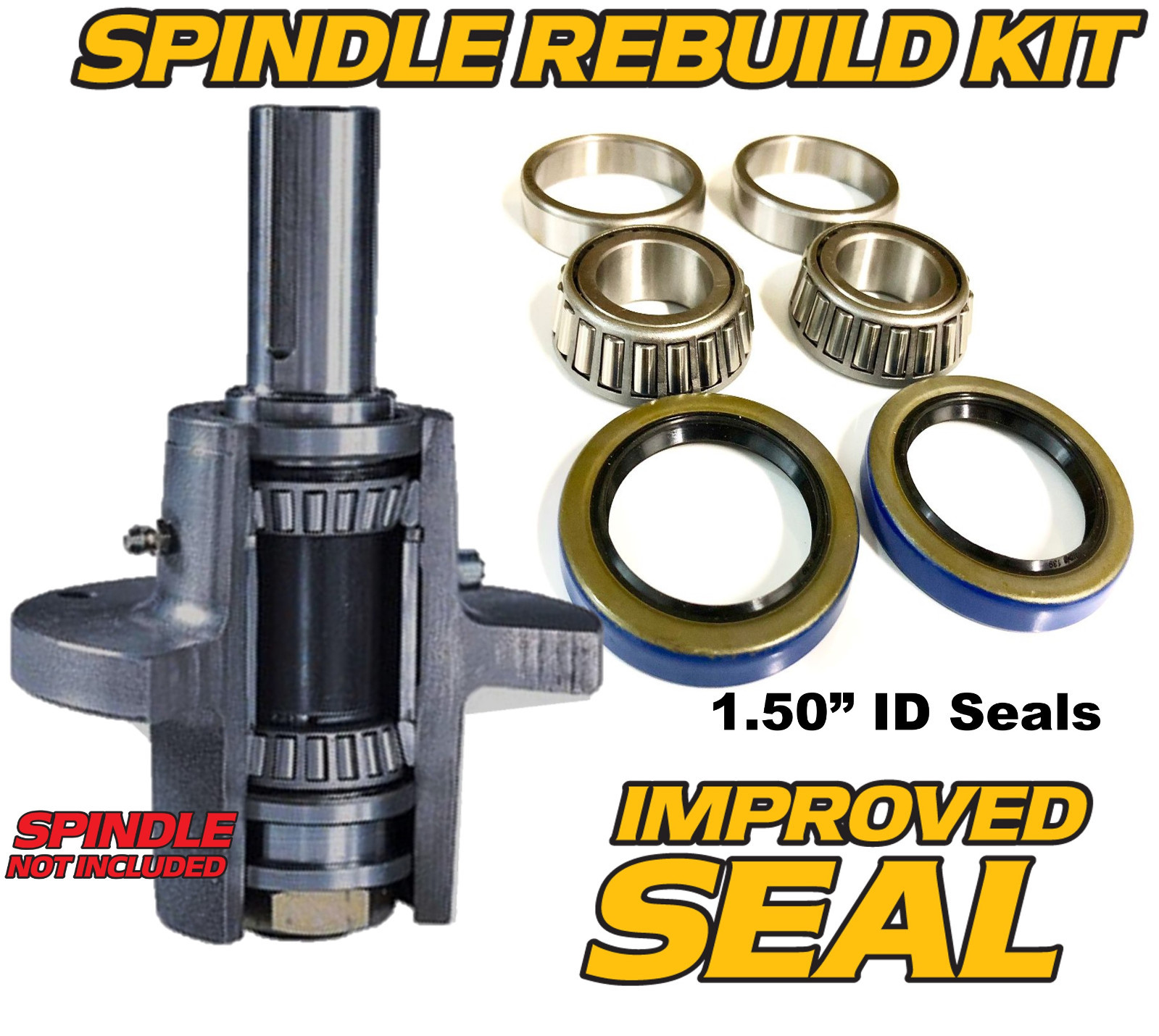 (1 Kit) Spindle Rebuild Kit fits Scag 48926 46400 (2) 481024 & (2) 48668