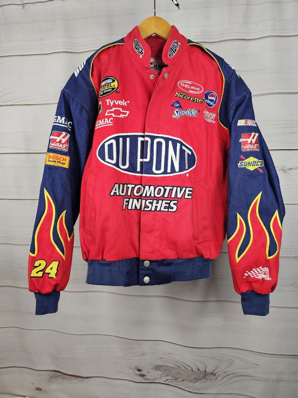 VTG Chase Authentics Jeff Gordon NASCAR #24 Dupont Flames Mens M Jacket #B73