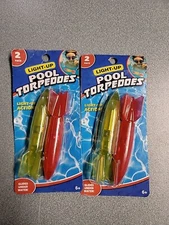 Lot of 2 (2 Pack) Light-Up Pool Torpedoes Pool,Bath, Toy,New 6+