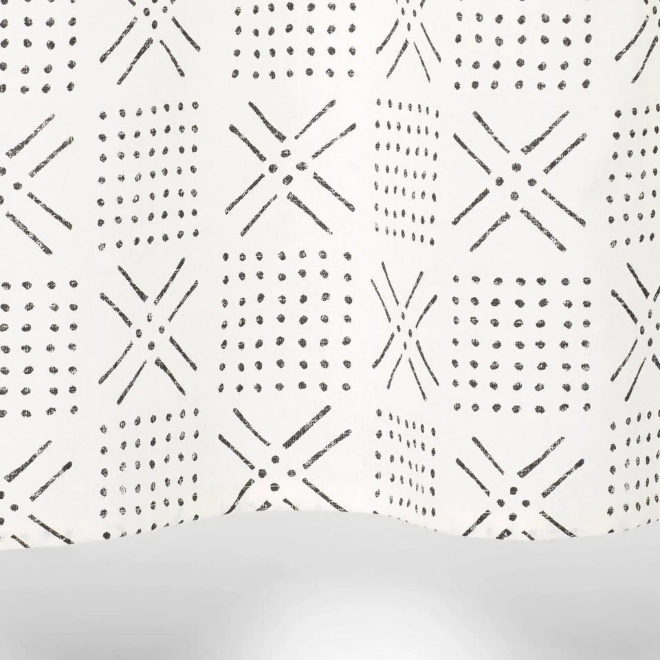 Threshold Black & White Shapes 100% Cotton Buttonhole Top 72" Shower Curtain - Image 4 of 4