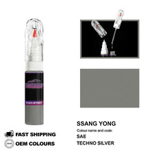 FOR SSANGYONG TECHNO SILVER SAE Touch Up Paint Pen Brush Fix Kit Scratch Chip
