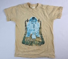 Vintage 1977 Star Wars R2 D2 Artoo Kids Youth T-shirt Tan Medium 14"x 18"