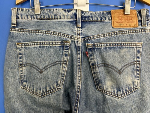 Vintage Levis 504 Jeans Men Straight Blue Denim W36 L34 Made Australia Cotton - Picture 5 of 9