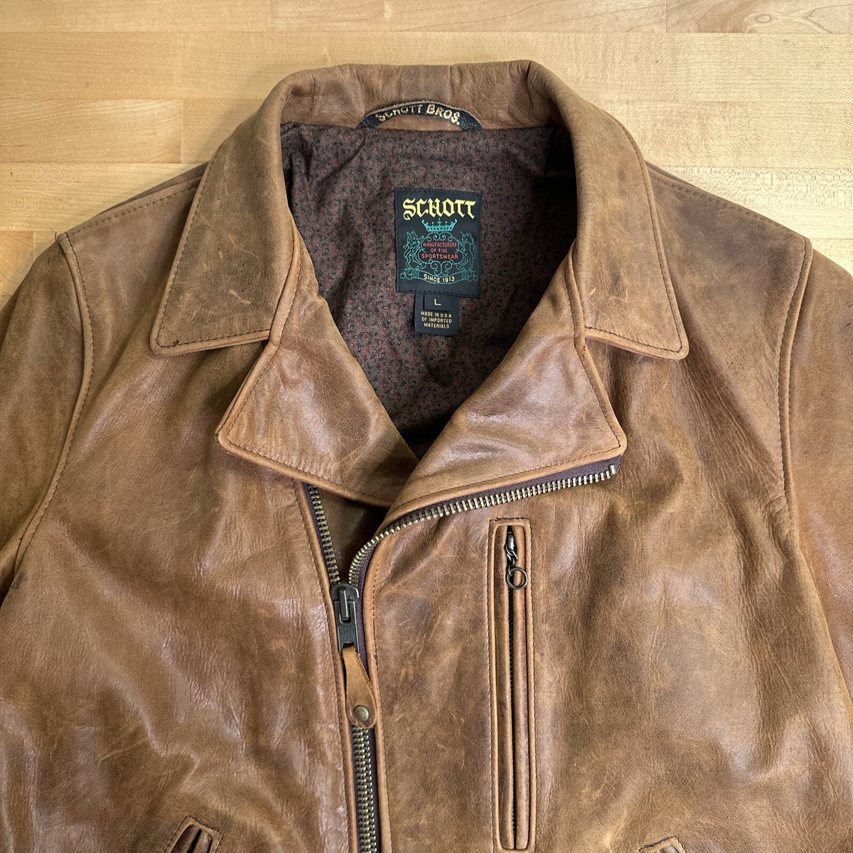 Schott Men's Leather Jacket Large | eBay