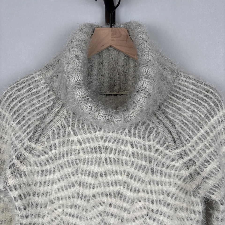 Sleeping on Snow Anthropologie Alpaca Wool Blend Eyelash Sweater L Cream Cozy - Image 2 of 4