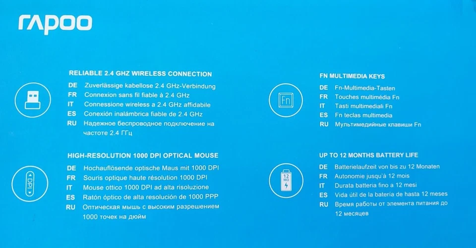 Rapoo X3500 Wireless Keyboard and Mouse UK Keyboard Layout 2.4 Ghz - Image 2 of 4