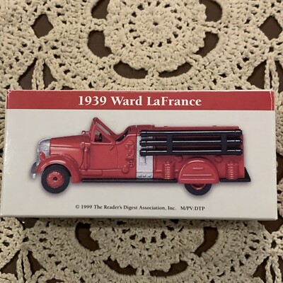 VINTAGE 1999 READER'S DIGEST 1939 WARD LA FRANCE FIRE TRUCK DIECAST METAL TRUCK 