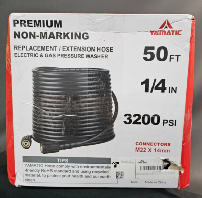 #ad YAMATIC 3200 PSI Pressure Washer Hose Kink Resistance 1 4quot; M22 14mm $31.50