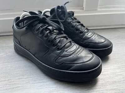 Hugo Boss Baltimore Mens Black Leather Shoes Trainers Sneakers