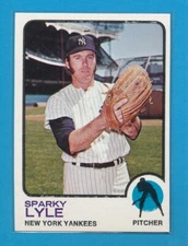 BLANK BACK ERROR SPARKY LYLE NYY 1973 TOPPS 394 HIGH GRADE NM-MINT+/- READ TPHLC