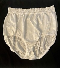 Hanes Her Way Sheer Silky Satin Nylon Lace Band Size 10 High Rise Panties NEW