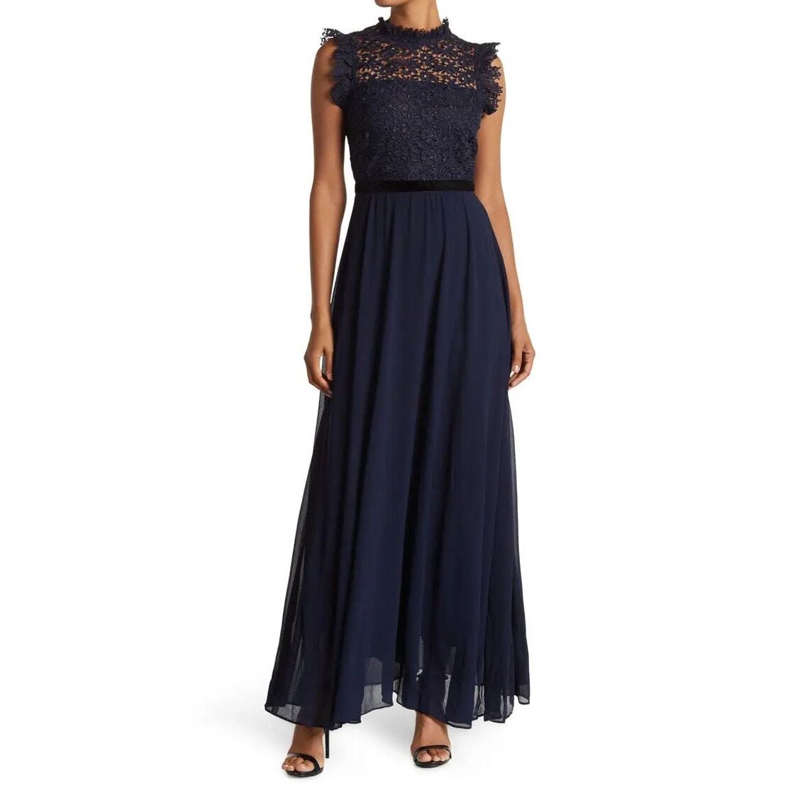 lucy paris crochet dress LUCY PARIS Crochet Lace Bodice Maxi Dress, Size S