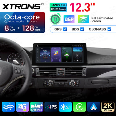 12.3'' Android 14 8+128GB For BMW 3 E90 E91 E92 E93 M3 CCC Car Screen GPS CarPlay