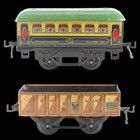 Train HORNBY  2 wagons   -  echelle 0  / jouet ancien