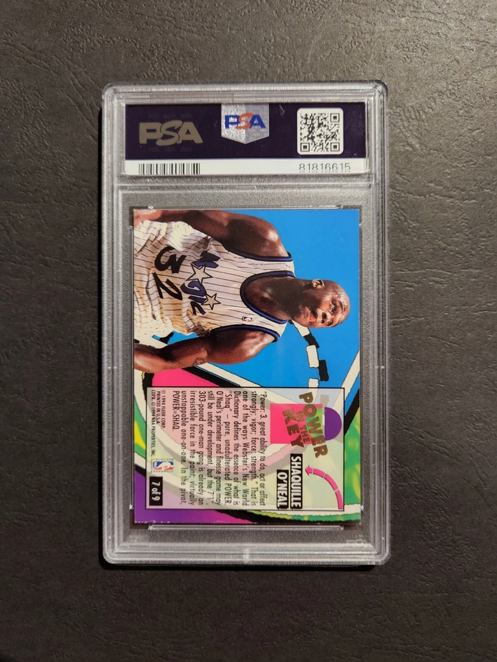 1993-94 Ultra SHAQUILLE O'NEAL Power In The Key - PSA 7 - Iconic 90s Foil Insert - image 3 of 4