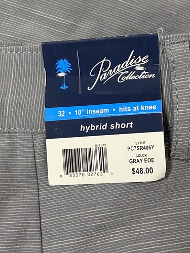 Paradise Collection Mens Hybrid Shorts Sz 32 Gray NWT - Picture 6 of 10