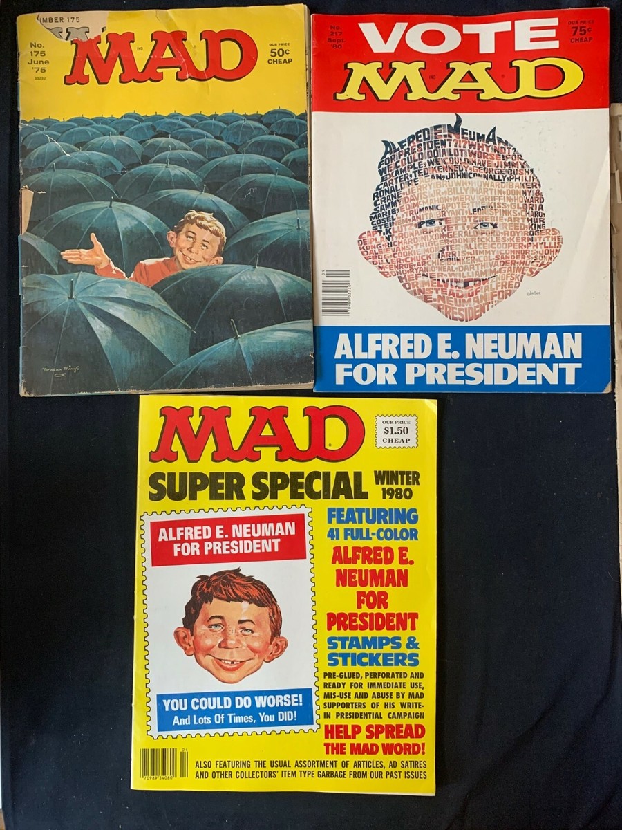 Mad Magazine Lot No.175 June '75, No. 217 Sept. '80, Super