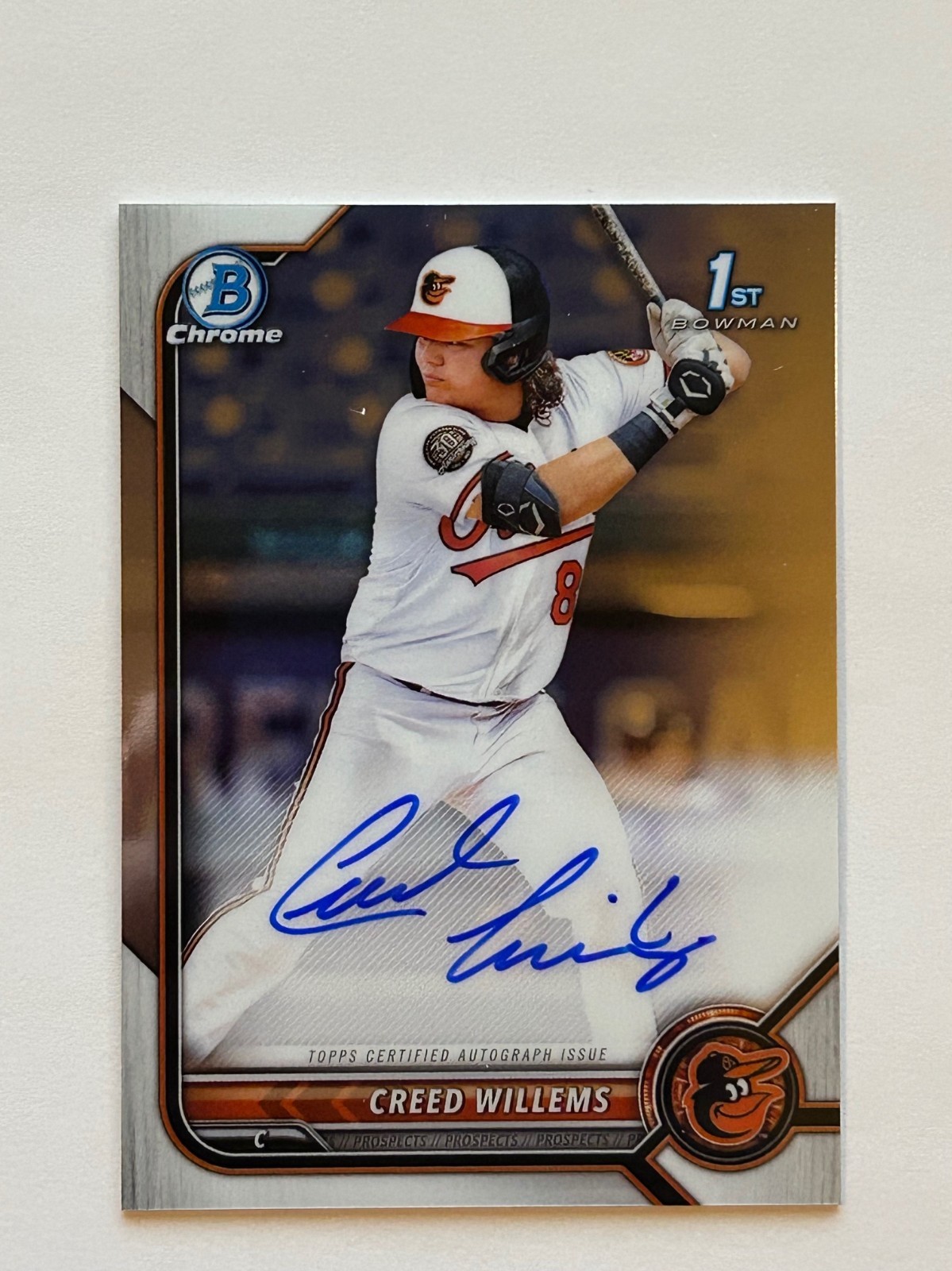 2022 Bowman - Chrome Prospect Autographs Creed Willems #CPA-CW (AU, RC)