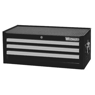 Westward 32H849 Westward Intermediate Chest, 3-Drawers, Powder Coated Black,