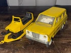 Vintage 1970 TONKA Wagoneer & Snowmobile Trailer Set
