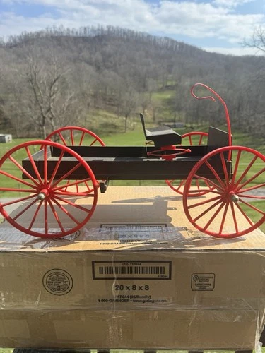 Vintage Marx Johnny West Wagon Red Wheels w/ Whip 17.5” NICE