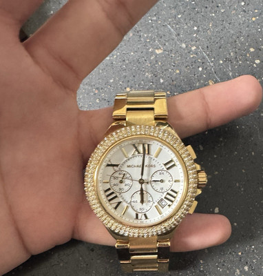 Michael Kors Damen Quarz Chronograph Uhr Edelstahl Gold/Silber römisch 01102300