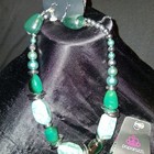 Best Pick Paparazzi-Modern Chunky Beaded Necklace W/Bracelet (Green & Silver) — photo 4