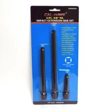 3 pc 3/8" Drive Air Impact Extension Set Wrench Socket Tool 3" 6" 8"