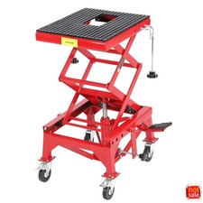 350 Lbs Heavy Duty Motorcycle Scissor Lift Jack Table With Wide Deck J-hooks