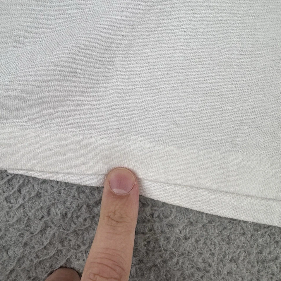 Camiseta vintage Oneita mediana talla blanca puntada única Navidad Santa Foto 2 de 4